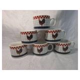 Majesticware Country Rooster Coffee Mugs Set