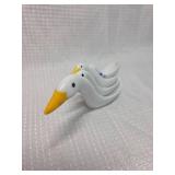 Avon White Ceramic Swan Measuring Spoons Set