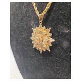 Crystal Starburst Pendant Necklace