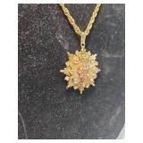 Crystal Starburst Pendant Necklace