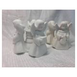 White Porcelain Angel Musicians candleholders