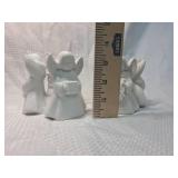 White Porcelain Angel Musicians candleholders