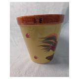 Hand Painted Rooster Pot