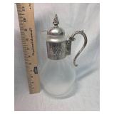 Frosted Glass Carafe with Silver Plated Holder
