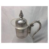 Frosted Glass Carafe with Silver Plated Holder