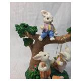 Easter Bunny Family Tree Figurine