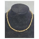Beautiful Pearl and Gold Toned Twist Chain Necklace