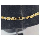Beautiful Pearl and Gold Toned Twist Chain Necklace