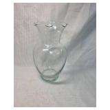 Clear Glass Ruffled Edge Vase