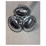 Triple Shell Silver colored Serving Dish