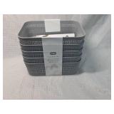 Edge 5-Piece Woven Storage Basket Set - Gray