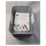Edge 5-Piece Woven Storage Basket Set - Gray