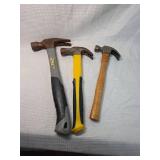Set of 3 Claw Hammers - Mixed Brands