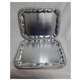 Decorative Silver toned Serving Trays