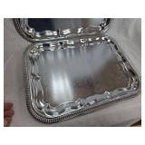 Decorative Silver toned Serving Trays