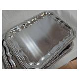 Decorative Silver toned Serving Trays