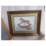 Rocking Horse Nursery Wall Art Set