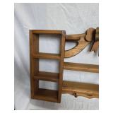 Wooden Wall Shelf with Decorative Bow