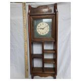 Wooden Wall Clock with Display Shelves