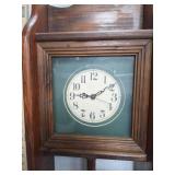 Wooden Wall Clock with Display Shelves