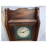 Wooden Wall Clock with Display Shelves
