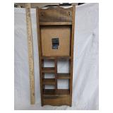 Wooden Wall Clock with Display Shelves