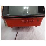1970s General Electric Orange Portable TV