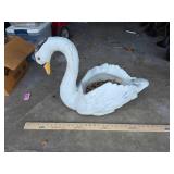 Large white concrete goose planter
