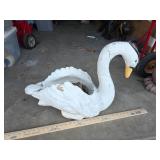 Large white concrete goose planter