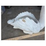 Large white concrete goose planter