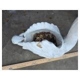 Large white concrete goose planter