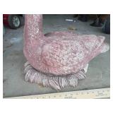 Large pinkish outdoor concrete goose decor