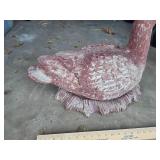 Large pinkish outdoor concrete goose decor