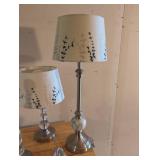 4 lamps - all turned on when tested; 2 Crystal Ball Stacked Table Lamps & 2 silver base lamps.