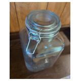 Bakeware- Pyrex & Anchorware; Large Roaster; Mugs, Glass Pint, glass sealed jar; all in lot.