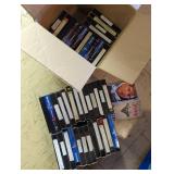 Lot of VHS:  Dracula, Air Force One; and Sony & other brand VHS Tapes with handwritten labels.