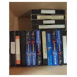 Lot of VHS:  Dracula, Air Force One; and Sony & other brand VHS Tapes with handwritten labels.