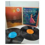 Leo Diamond & Orchestra, Dancing in the Dark with only 1 LP,  Ebb Tide LP, Henry Mancini LP. Vintage condition, as is.