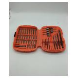 Black & Decker drill bits, screwdriver tips set in case. Missing 2 drill bits, see images.