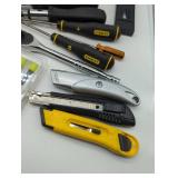 Mixed Hand Tool Set with Stanley Screwdrivers and vanadium Wrenches, hammer, utility knives. See images. All in lot, as is.