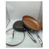 Gotham Pro Ceramic Nonstick Frying Pan Set of 2, 10 inch with lid & 12 inch skillet