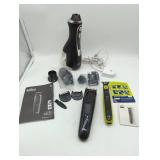 Self Care lot of 4: Braun Series 5513 Hair and Beard Trimmer Kit, Philips Norelco One Blade, Waterpik base & Set of Waterpiks, Philips Toothbrush charger base. 4 items in lot.