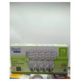 Mixed GE & Great value Light Bulb Collection, 11 bulbs total.