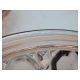 Pink Glass Candy Dish with Lid, 7.5 inches diameter