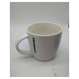 Various glassware & 2 mugs, including 1 Starbucks brand.