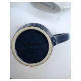 Various glassware & 2 mugs, including 1 Starbucks brand.