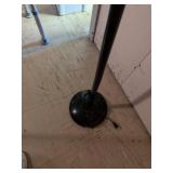 Black metal 3-Light Floor Lamp with plastic shades, worked when tested.