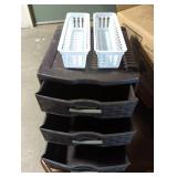Sterilite 3 drawer organizer with 2 Plastic Baskets