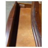 American Signature Side Table with Decorative Inlay, used/has cosmetic damage, as is, great project piece- heavy wood!