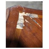 American Signature Side Table with Decorative Inlay, used/has cosmetic damage, as is, great project piece- heavy wood!
